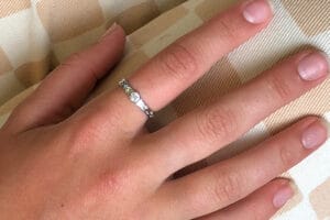 Diamond, sapphire, topaz ring