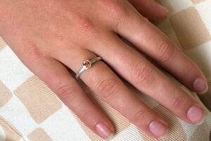 bronze tourmaline in white gold