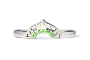 18ct white gold with gems