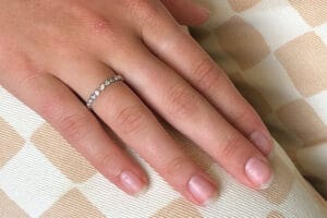 white gold ring with diamonds