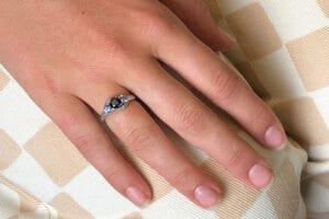 sapphire spinel leaf ring