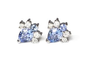 18ct white gold sapphire and diamond studs