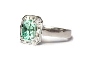 Emerald with diamonds