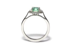 Emerald with diamonds