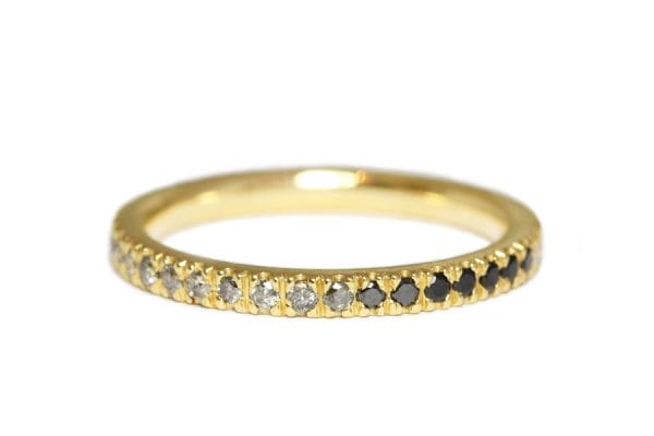 18ct yellow gold black and white