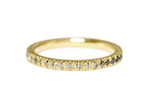 Ombre ring with black spinel and diamonds