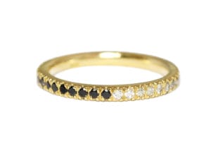 18ct yellow gold black white gems