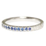 18ct white gold with blue sapphires