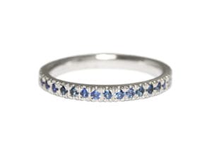 Ombre ring with blue and white sapphires