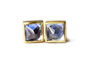 18ct Fairtrade gold studs with sapphires