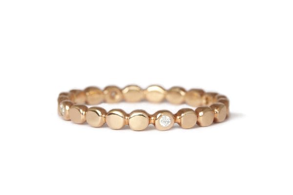 18ct rose gold circle diamonds