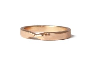 18ct Fairtrade rose gold twist ring