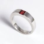Recycled platinum with Red Sapphire