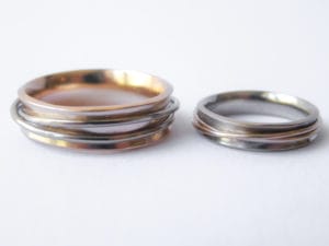 18ct Ethical Rose and White Gold Concave Wedding Band