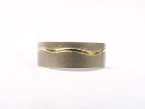 18ct Ethical White and Yellow Gold Wedding Band