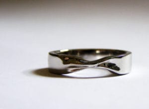 18ct Ethical White Gold Twist Wedding Ring