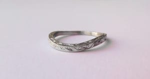 18ct Ethical White Gold Wedding Band with Bespoke Engraving