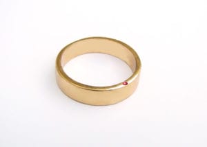 22ct Gold and Secret Ruby Wedding Band