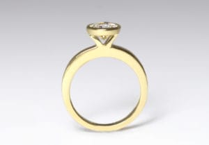 18ct Fairtrade gold with diamond by Zoe Pook Jewellery