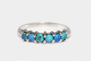 Platinum with opals