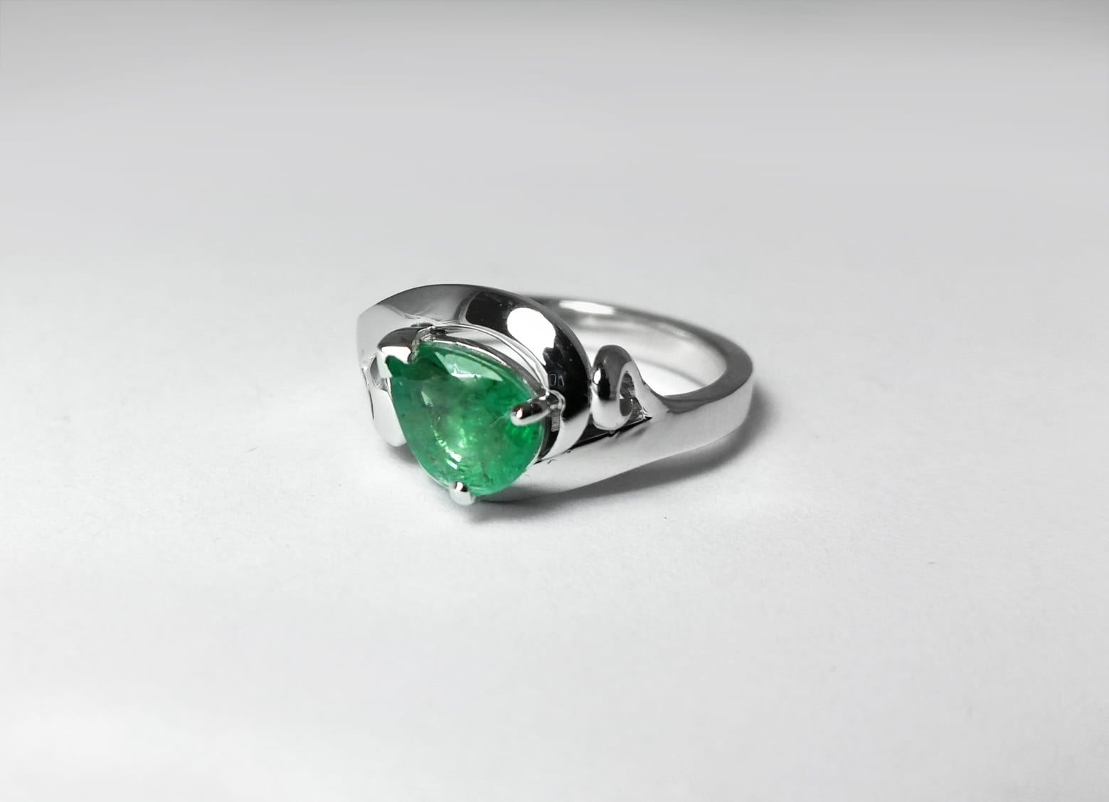 18ct Fairtrade gold with emerald by Zoe Pook Jewellery