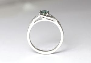 18ct Fairtrade white gold with sapphires by Zoe Pook Jewellery