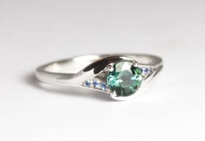 18ct Fairtrade white gold with sapphires by Zoe Pook Jewellery