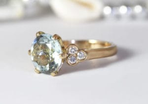 18ct Fairtrade gold with diamonds