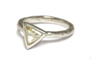 Platinum with macle diamond