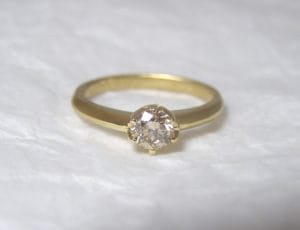 Fairtrade yellow gold and diamond in bespoke design