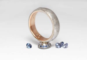 18ct Fairtrade gold with sapphires by Zoe Pook Jewellery