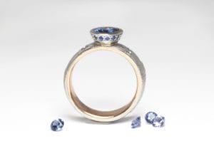 18ct Fairtrade gold with sapphires by Zoe Pook Jewellery