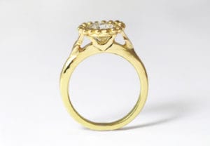 18ct Fairtrade gold with diamond by Zoe Pook Jewellery