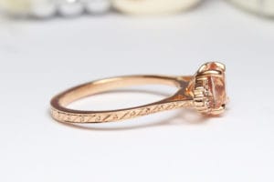 18ct Fairmined gold padparadscha sapphire