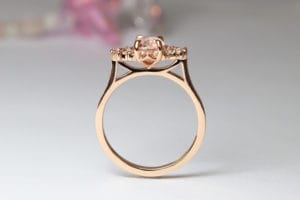 18ct Fairmined gold padparadscha sapphire