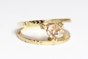Morganite in recycled yellow gold