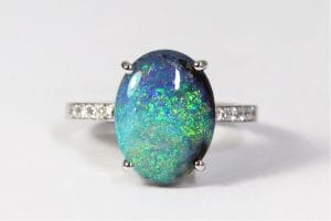 18ct Fairtrade Gold opal and diamonds