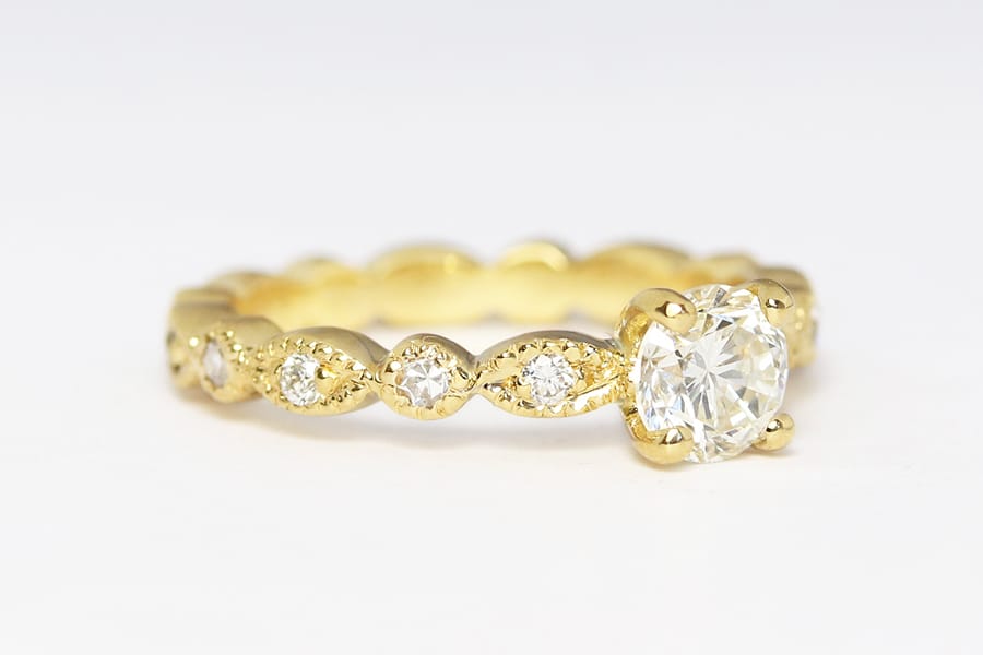 yellow gold with diamonds