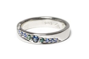 Platinum with diamonds and sapphires