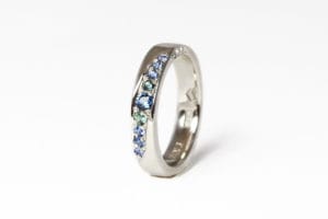 Platinum with diamonds and sapphires