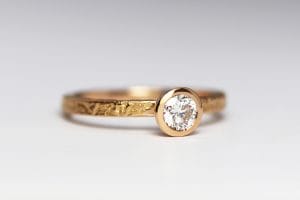 18ct rose gold reticulated finish with Australian diamond