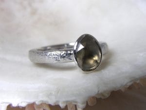 Zoe Pook Jewellery rough diamond ring in Fairtrade gold
