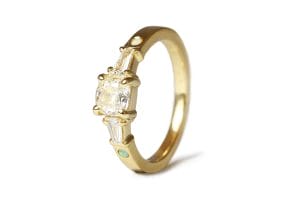 18ct Fairmined gold with diamonds and opals
