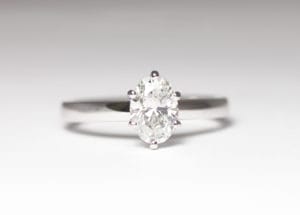 18ct Fairtrade gold with claw set diamond by Zoe Pook Jewellery