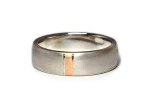 18ct white gold with rose gold detail