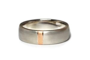 18ct white gold with rose gold detail