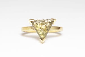 18ct Fairtrade gold ring with Australian macle diamond