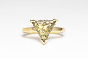 18ct Fairtrade gold ring with Australian macle diamond