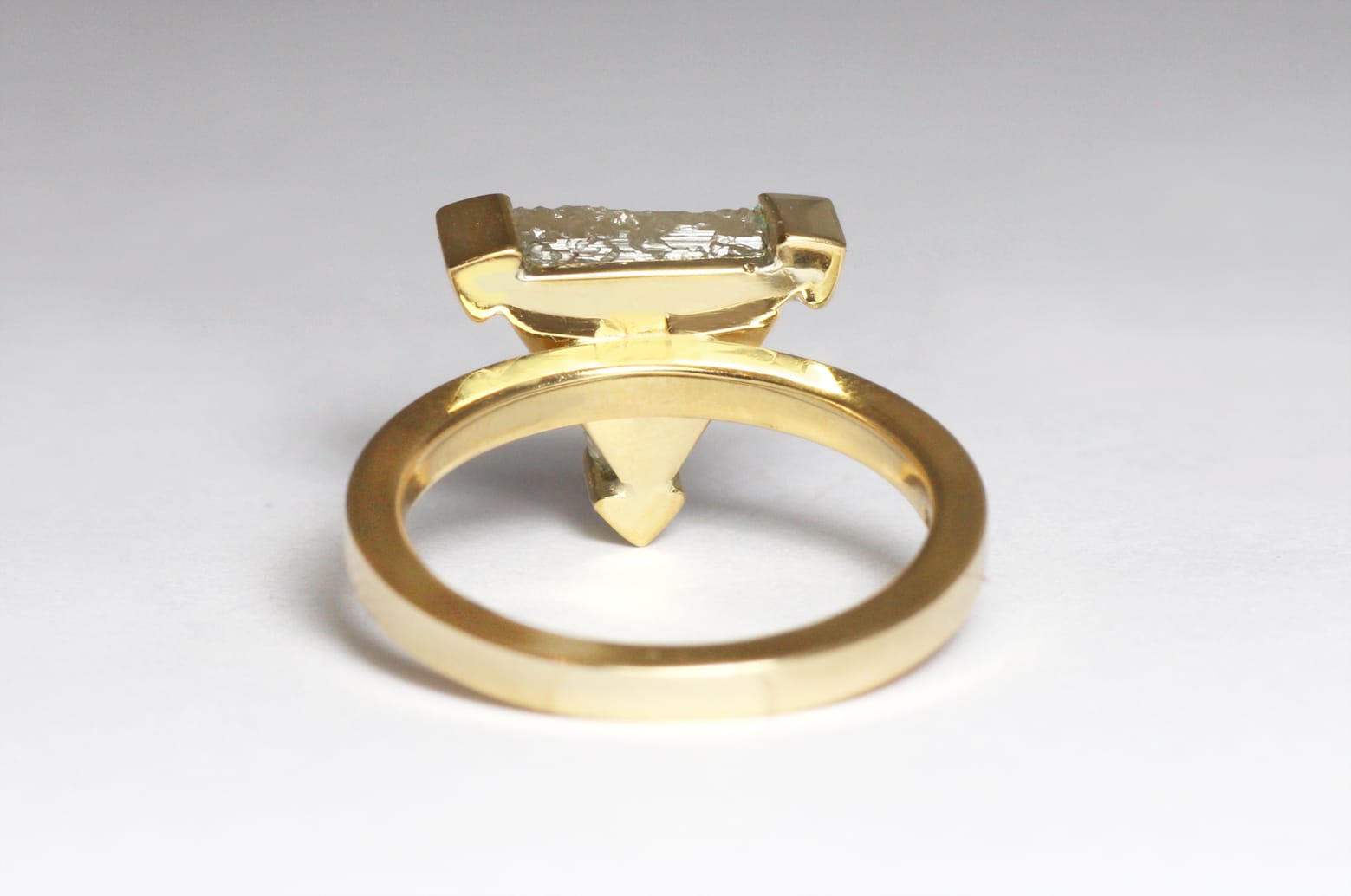 18ct Fairtrade gold ring with Australian macle diamond
