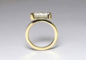 18ct Fairtrade gold ring with Australian macle diamond